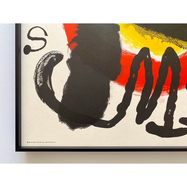 Joan Miro Vintage 1961 Mid Century Modernist Fine Art Lithograph Print " Murales - Peintures " Framed Paris Exhibition Poster For Sale - Image 9 of 16
