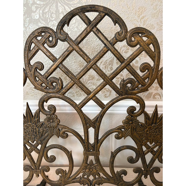 Gold Traditional w.c. Bradley UniFlame Ornate Cast Aluminum Fireplace Screen For Sale - Image 8 of 11