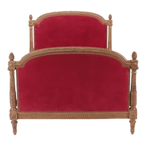 French Giltwood Louis XVI Style Full Size Bed C 1900.