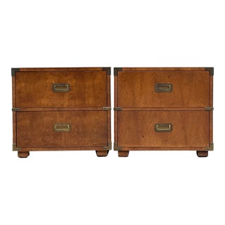Vintage Boho Henredon Campaign Nightstands - a Pair For Sale