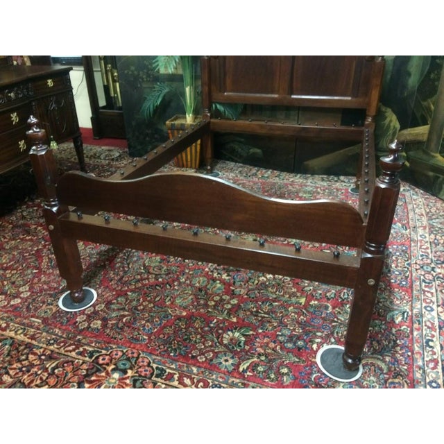 Brown Antique Bed, Victorian Walnut Bed, Three Quarters Bed For Sale - Image 8 of 11