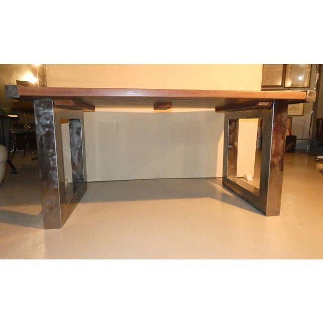 Italian Industrial Mahogany Dining Table from Officina di Ricerca, 1990s For Sale - Image 12 of 18