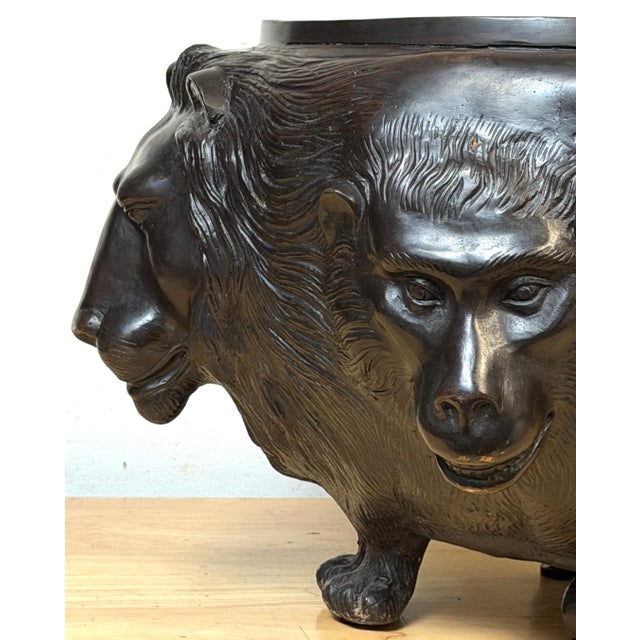 Large Meiji Japanese Bronze Zoomorphic Jardinière Attributed to Genryusai Seiya For Sale - Image 11 of 18