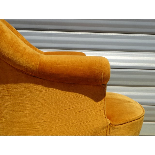 Antique Toadstool Armchair in Silky Yellow Velvet, 1950s For Sale - Image 15 of 18