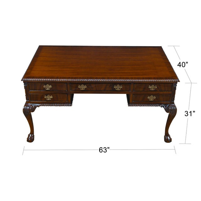 This is the Niagara Furniture version of the Mahogany Chippendale Partner Desk. It is a true partner’s desk in every sense...