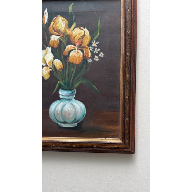 Impressionist Still Life Oil Painting - Flowers in Vase For Sale - Image 3 of 4
