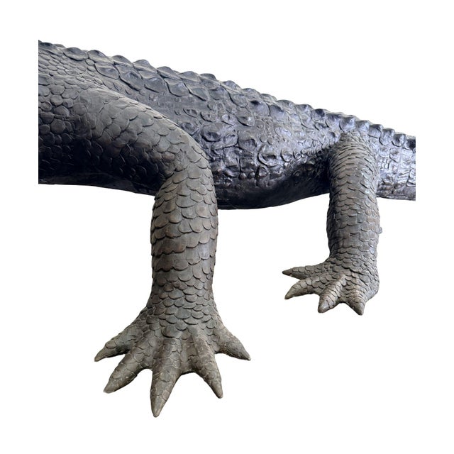 Monumental Bronze Crocodile Fountain Sculpture – 149” L Outdoor Garden For Sale In Dallas - Image 6 of 12