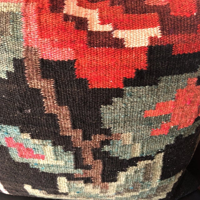 Vintage Karabagh Region Rose Kilim Pillows - A Pair For Sale In Atlanta - Image 6 of 9