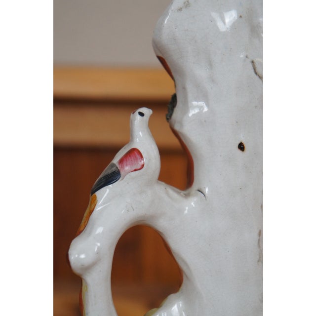 Ceramic Antique Staffordshire Porcelain Good Companions Tree of Life Spill Vase For Sale - Image 7 of 12