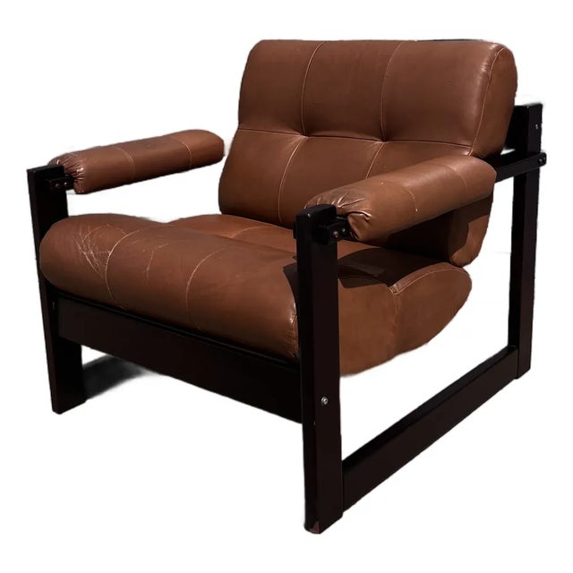 Percival Lafer Brazilian Rosewood & Leather Lounge Chair, Circa 1960s For Sale