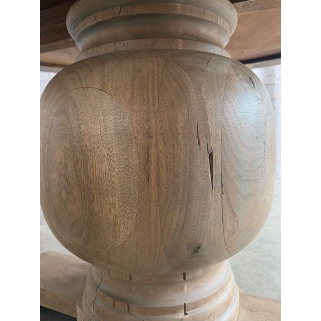 Melissa Levinson Rustic Walnut Pedestal Dining Table by Miamar Home For Sale - Image 4 of 17