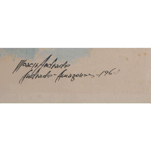 Moacir Andrade, Junk in Vietnam, 1964, Oil and Gouache For Sale - Image 4 of 5