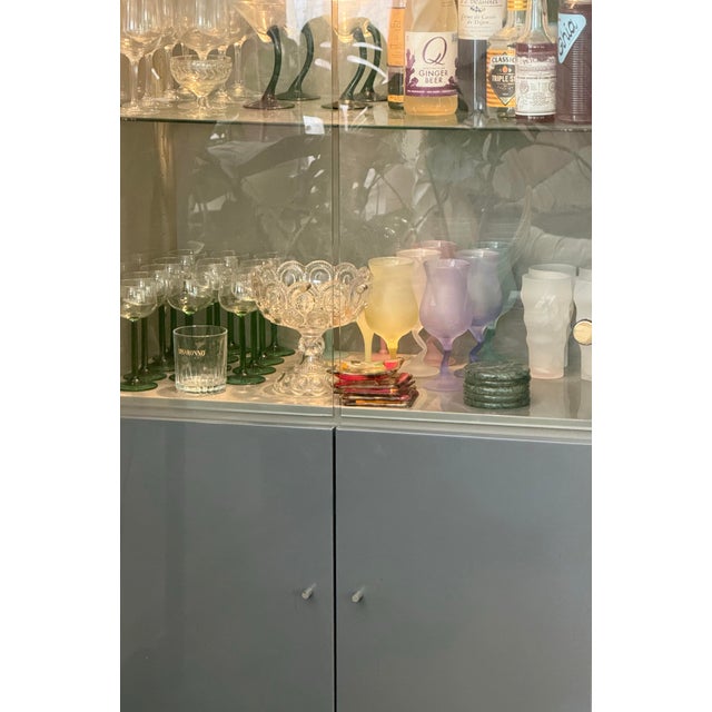 Vintage Gray Lacquered Curio Cabinet, Late 20th Century For Sale - Image 4 of 12
