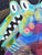 Pink Cecilia Beaven Contemporary Abstract Green and Pink Biomorphic Double Alligator Figure Painting, 21st Century For Sale - Image 8 of 10