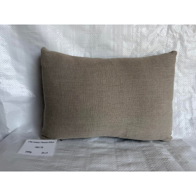 Textile 17th Century Antique Flemish Botanical Foliage Tapestry Pillow For Sale - Image 7 of 7