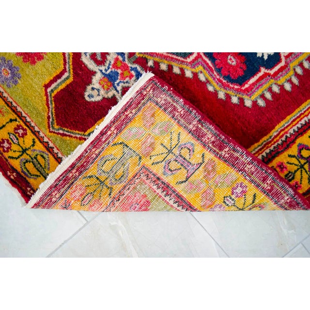 1970s Vintage Hand Knotted Colorful Turkish Rug For Sale - Image 11 of 11