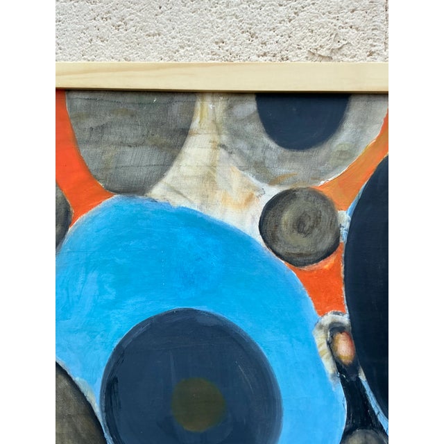 Abstract Vintage Boho Original Abstract Oil Painting on Canvas For Sale - Image 3 of 12