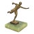 Early 20th Century Antique Art Deco Small 6" Bronze Onyx Base Soccer Futbol Player Sculpture Figure For Sale