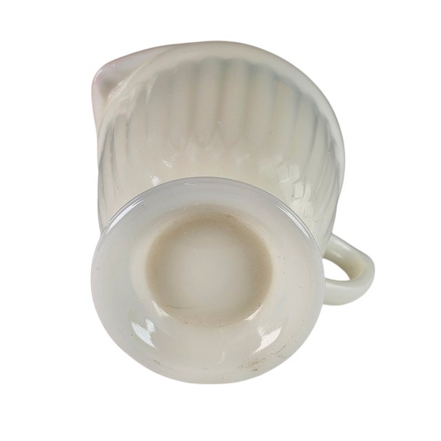 Vintage Macbeth Evans Cremax Petalware Creamer – 4.25” Pastel Pink Band For Sale - Image 9 of 10