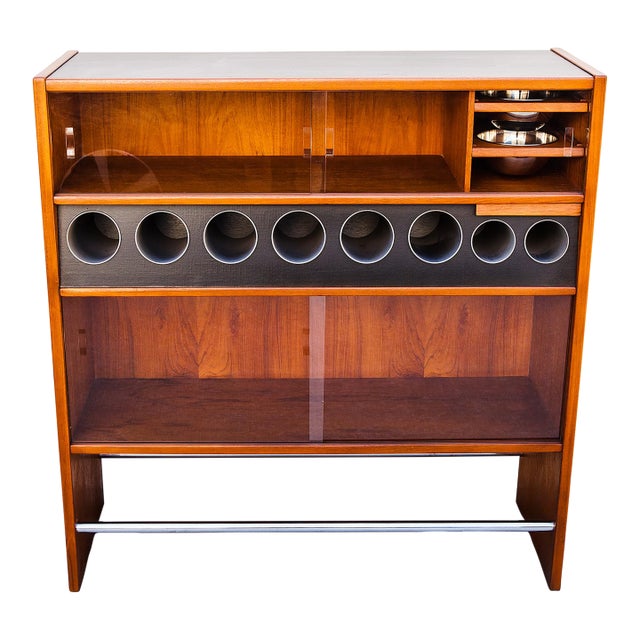 Restored 1960s Danish Modern Teak Dry Bar by Heltborg Mobler For Sale