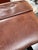Rustic Leather Storage Ottoman, Cognac For Sale - Image 9 of 12