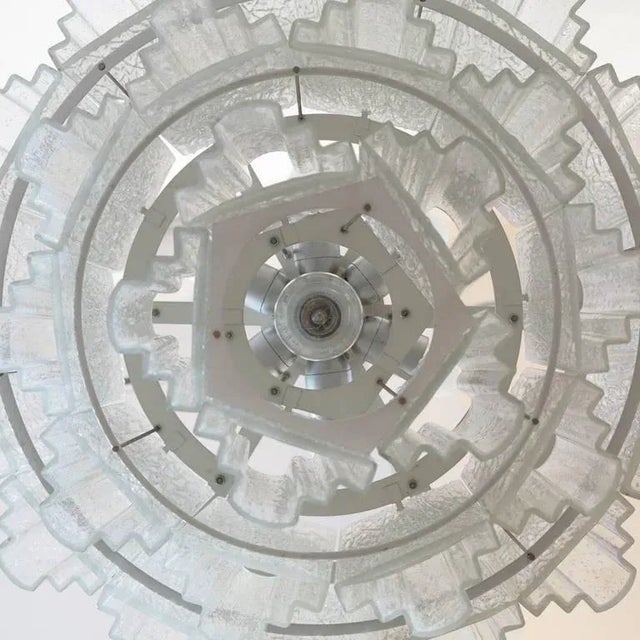 White Multilevel Ceiling Lamp by Doria Leuchten, 1970s For Sale - Image 8 of 9