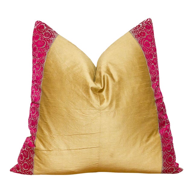 Sunbeam Festive Silk Euro Pillow Cover For Sale