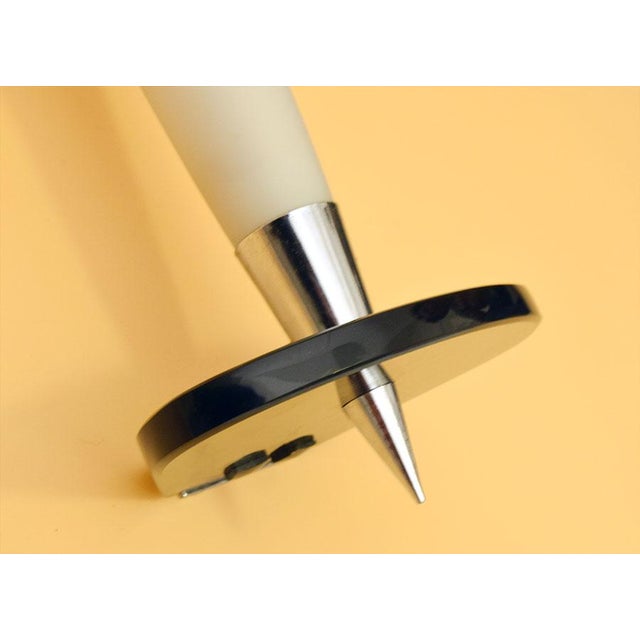 Mid-Century Wall Lights in Satin Glass, Crystal and Chromed Brass, Set of 2 For Sale - Image 13 of 14