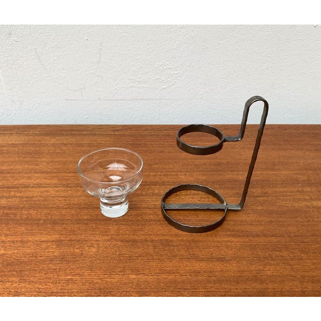 Metal Mid-Century Danish Metal and Glass Candleholder, 1960s For Sale - Image 7 of 18