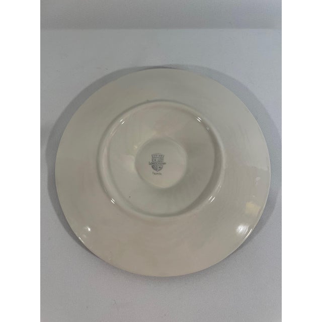 French Longchamp Green and White Majolica Oyster Plate, Circa 1950s For Sale - Image 6 of 9