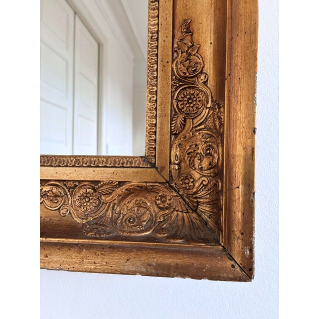 French Large Antique Napoleon III Giltwood French Wall Mirror, 19th Century For Sale - Image 3 of 12