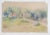 Antique circa 1910 watercolor on paper landscape with farmhouse. Unsigned. Unframed, age toning, edge wear, upper corner...