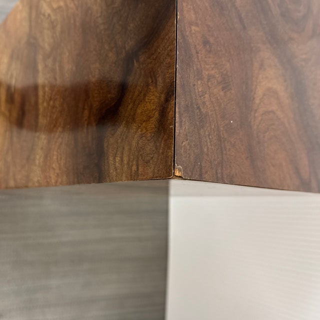 Burl Wood Veneer Pedestals, Set of Three For Sale - Image 9 of 18