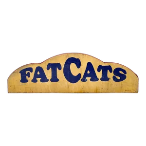 Vintage 1970s Fatcats Grease Truck Food Vendor New Jersey State Fair Wood Sign