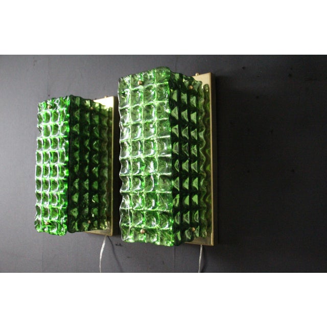 Green Murano Glass Wall Lights, 2000s, Set of 2 For Sale - Image 14 of 18