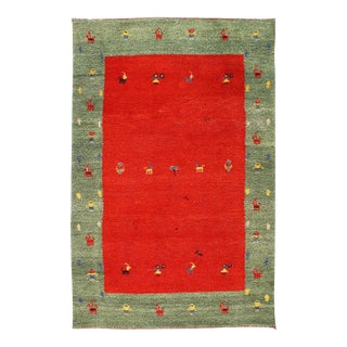 Pasargad DC Red Hand Knotted Gabbeh Rug For Sale