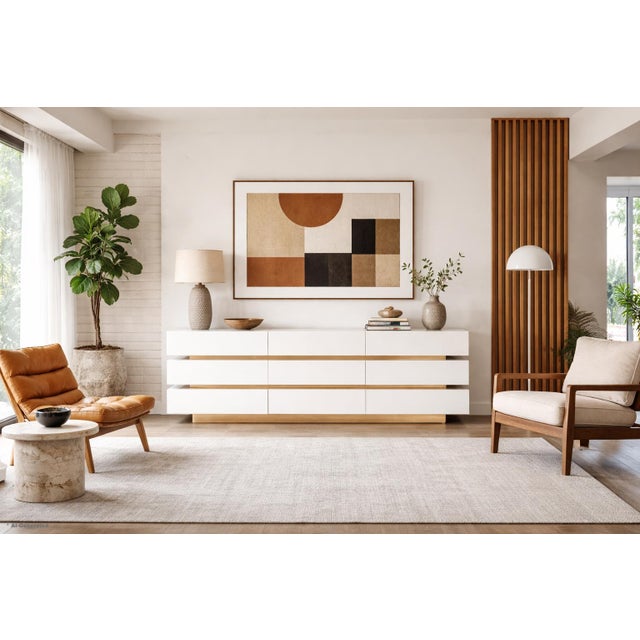 Step into the world of refined modernism with this exceptional 1980s mid-century dresser, a testament to the artistry and...