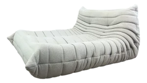Togo Chaise Lounge in Grey Fabric by Michel Ducaroy for Ligne Roset