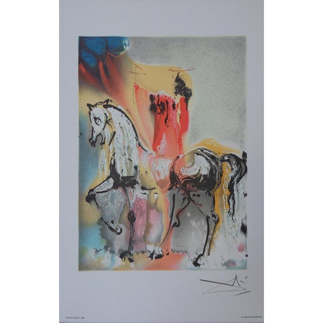 Salvador Dali, The Horses, The Christian Knight, Signed Lithograph For Sale - Image 7 of 7