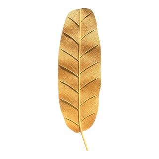Vintage Monumental Woven Rattan Palm Frond For Sale
