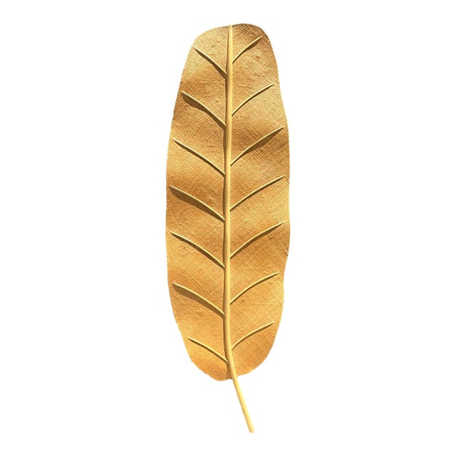 Vintage Monumental Woven Rattan Palm Frond For Sale