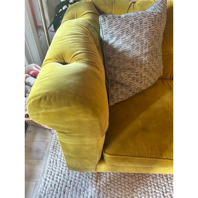 Kim Salmela Atelier Dexter 92" Tufted Chesterfield Sofa, Velvet For Sale - Image 4 of 11