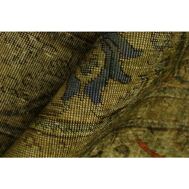 Gray Vintage No Pile Persian Green/Gray Wool Rug - 10'1'' X 13'0'' For Sale - Image 8 of 10