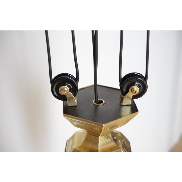 Art Nouveau Pull Down Brass Pendant Light, 1890s For Sale - Image 5 of 18