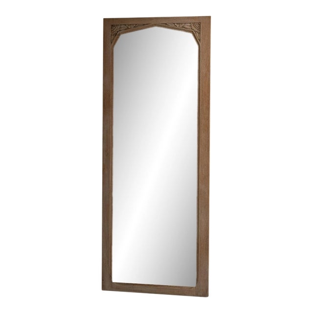 19th Century France Art Nouveau Amber Wood Mirror For Sale