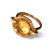 Elegant 18K yellow gold ring featuring a custom-cut citrine centerpiece accented with 12 round white diamonds 0.2 CT and...