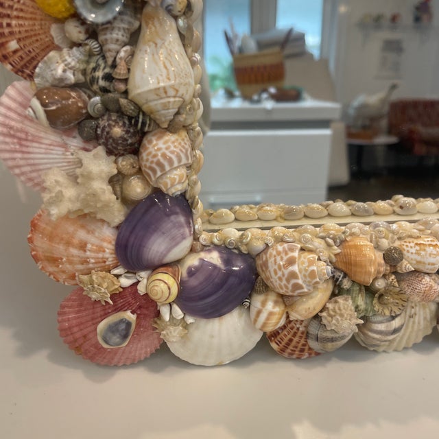 1980s Shell Encrusted Wall Mirror For Sale - Image 4 of 12