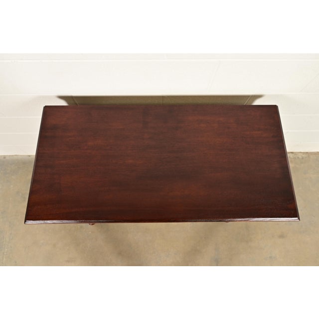 Queen Anne Carved Mahogany Lowboy Dresser or Console Table For Sale - Image 13 of 16