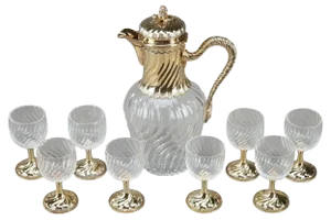Crystal Beverage Service by Maison Boin-Taburet, Set of 9