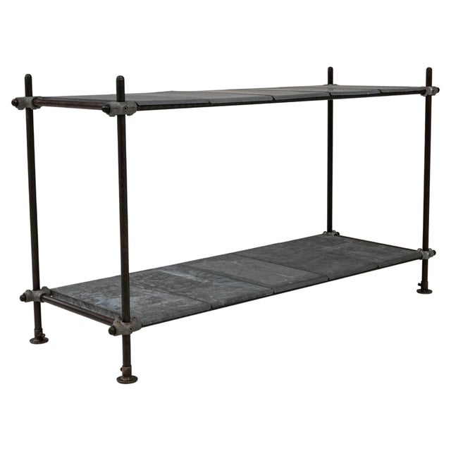 20th Century French Metal Console Table With Zinc Tops For Sale - Image 15 of 18